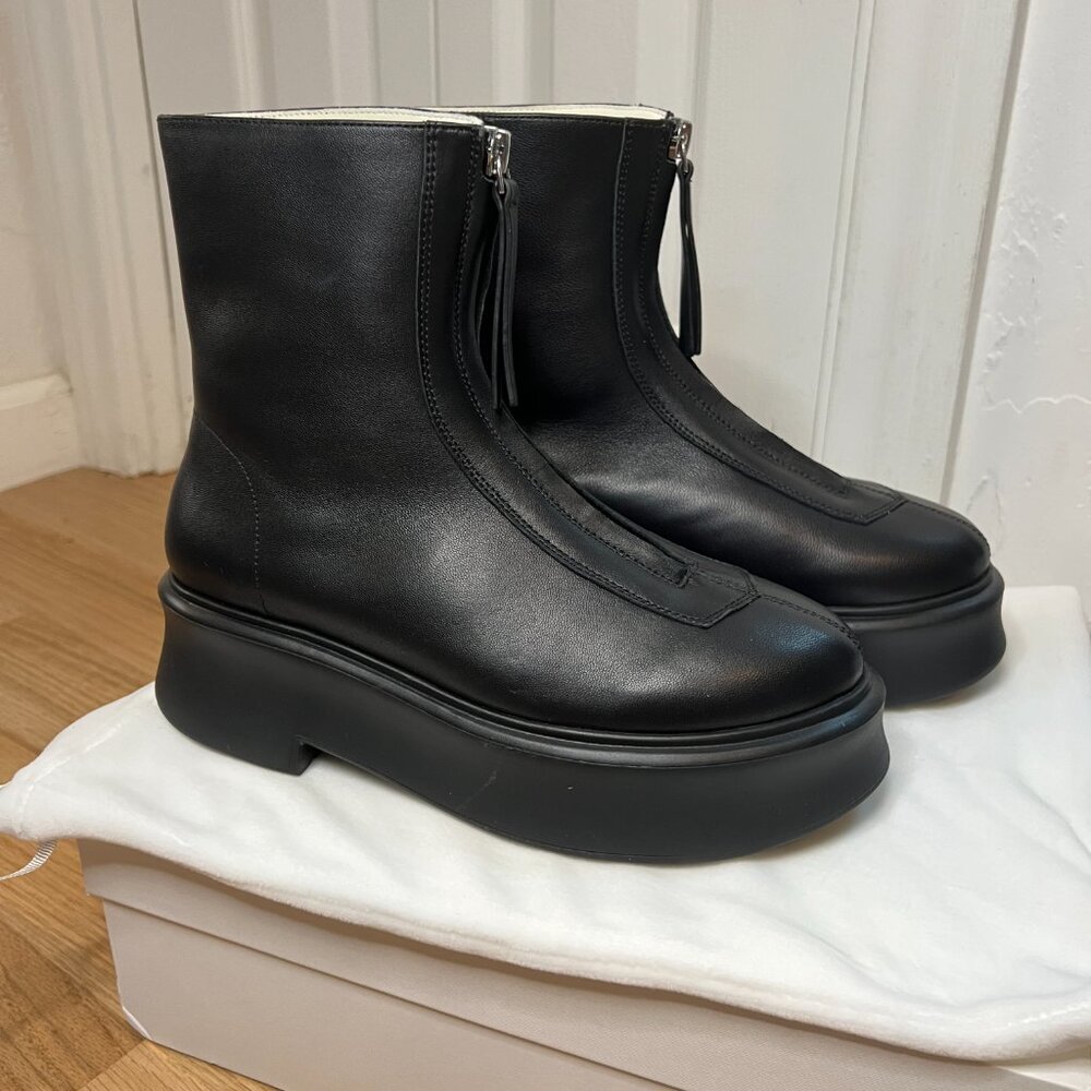 The Row Black Zipped Boot I in Leather - Picture 6 of 12